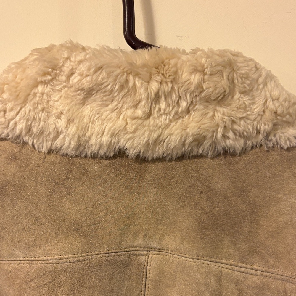 Source Unknown Leather Tan Shearling-Trim Teddy J… - image 12